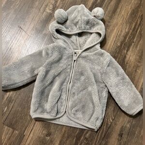 Cat & Jack Fuzzy Gray Kids Puffer Jacket